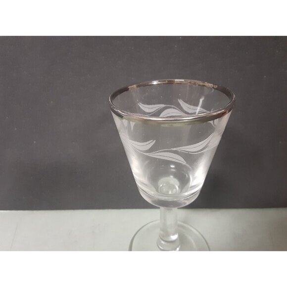 Mid Century Modern Silver Rim Small 1oz Cordial Glasses, Art Deco Stemmed Shot G - Picture 4 of 6